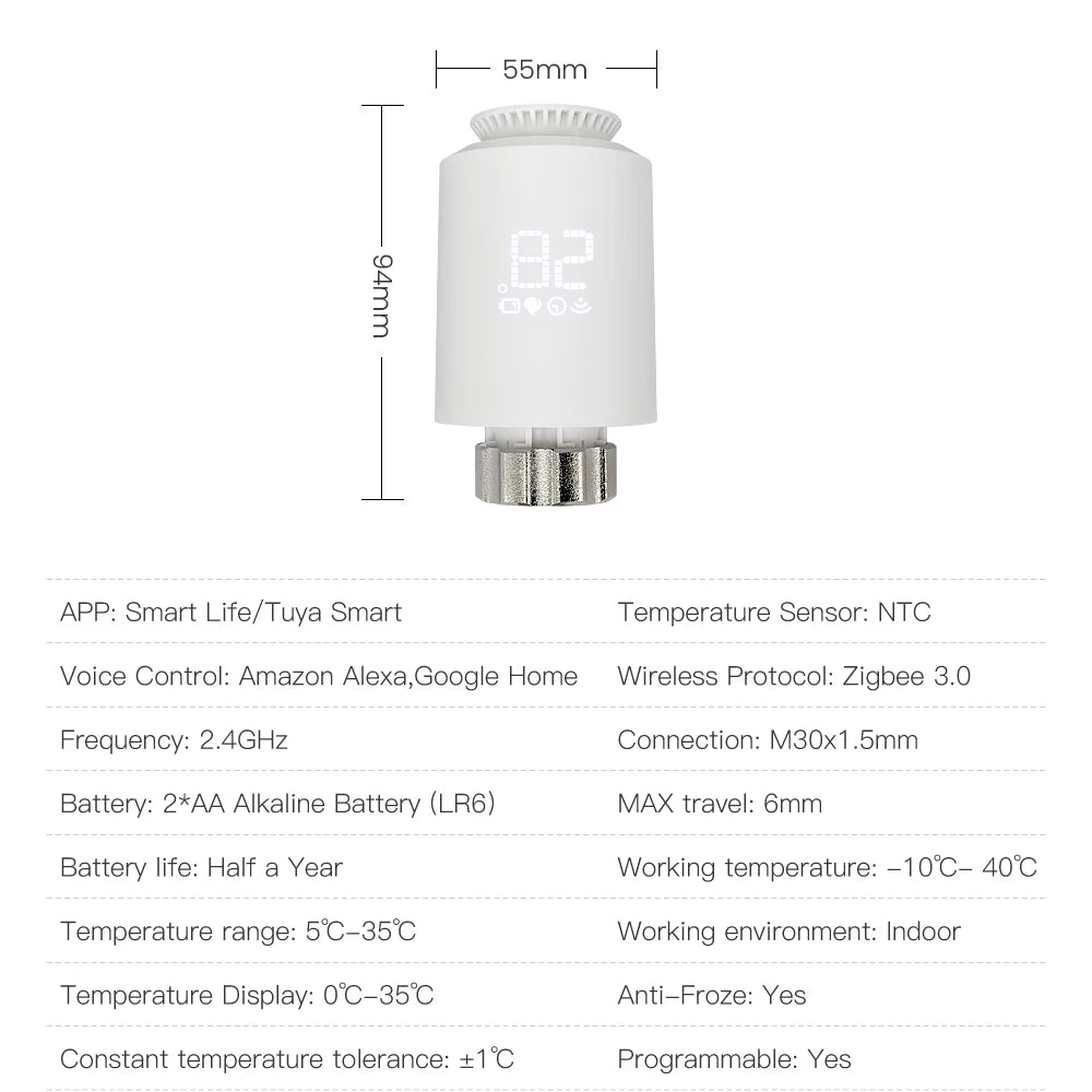 Thermostat Radiator Actuator Smart Valve Controlle