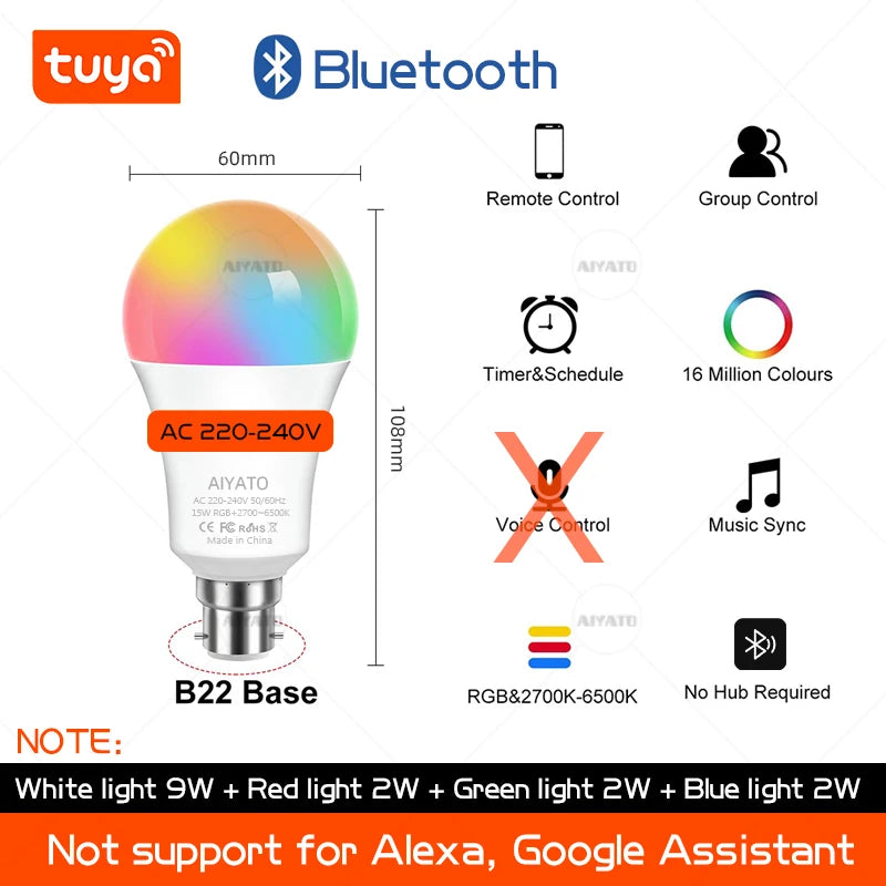 Lamps Led RGB Smart Light 220V Alexa Google Assisatnt Voice Control