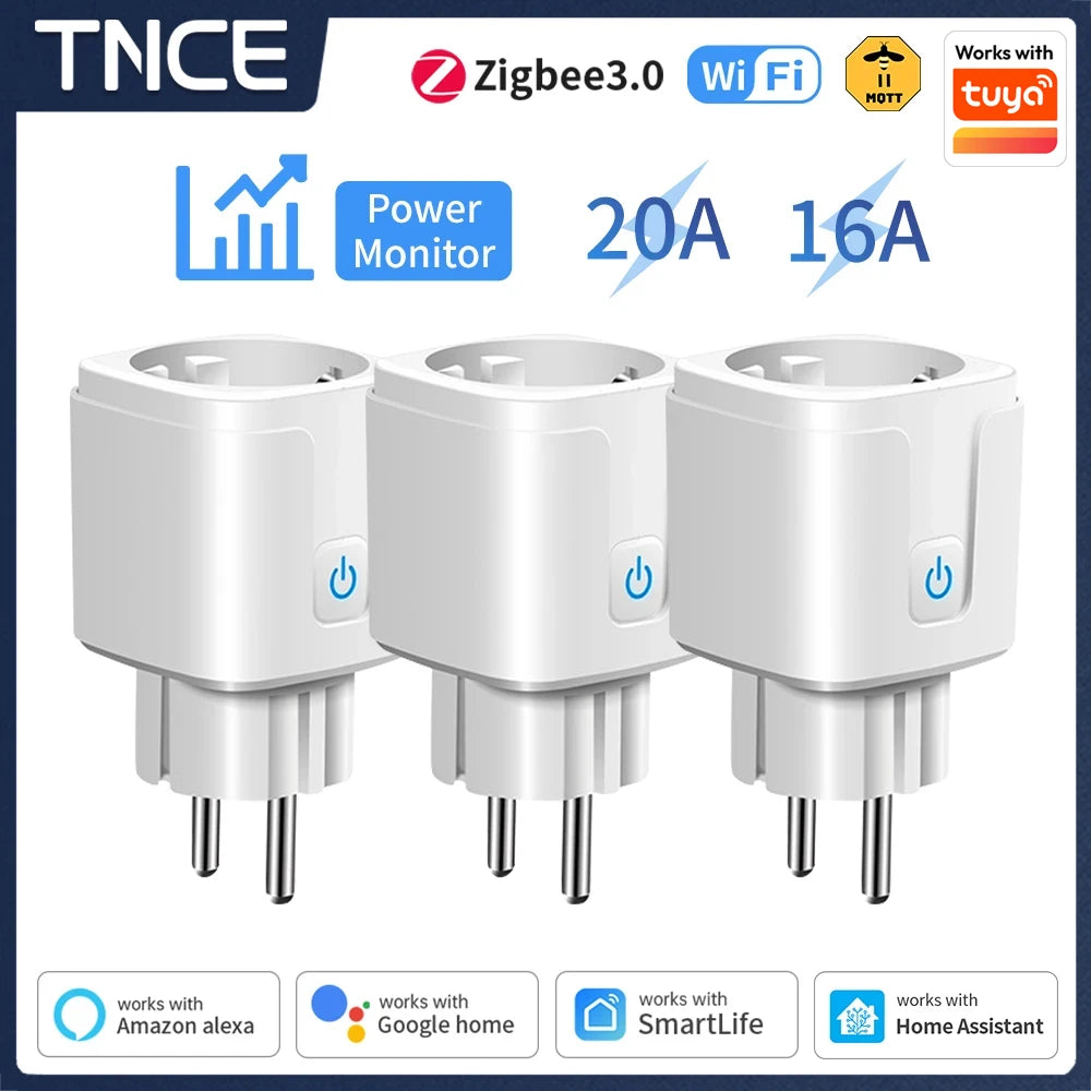 Plug wifi Smart Socket 16/20A Power (Voice Control Works With Alexa Google Home)