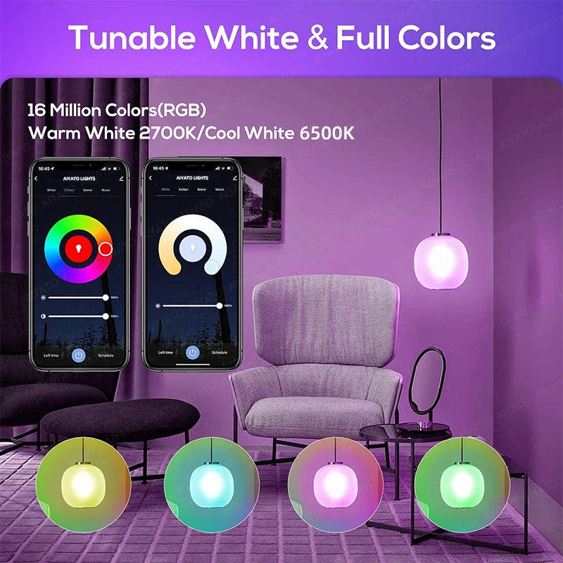 Lamps Led RGB Smart Light 220V Alexa Google Assisatnt Voice Control