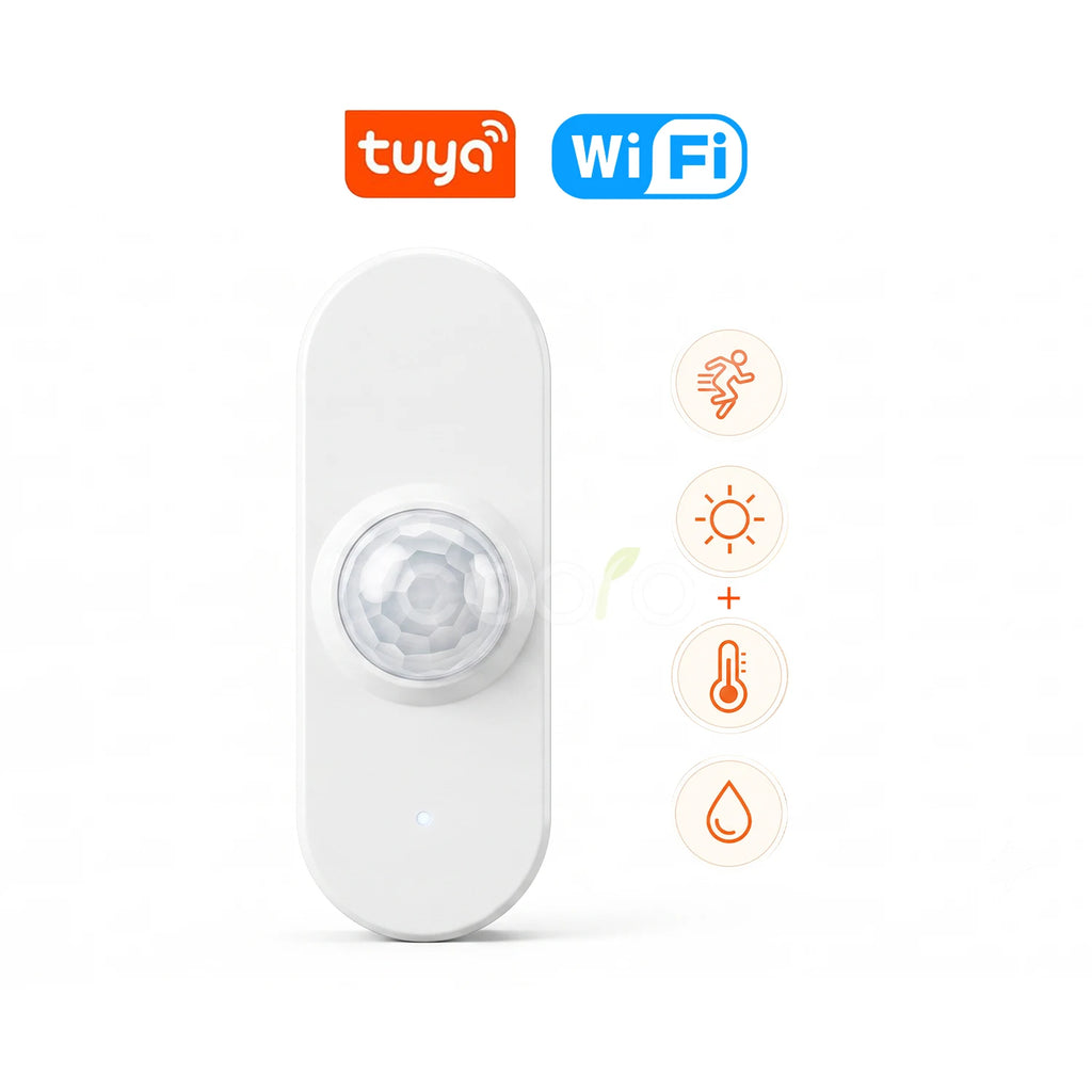 Tuya WiFi Smart 4-in-1 Sensor PIR Motion Detector Light Temperature Humidity Monitor Smart Life App Alexa Google Home Automation
