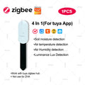 Zigbee Soil Moisture Sensor Temperature Humidity Luminance Detection Smart Soil Tester Moisture Sensor For Tuya APP Zigbee2MQTT