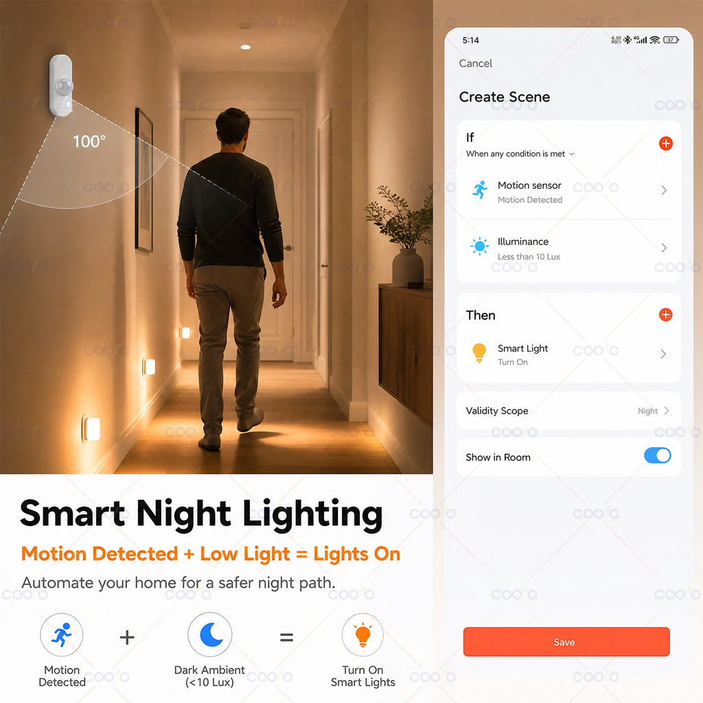 Tuya WiFi Smart 4-in-1 Sensor PIR Motion Detector Light Temperature Humidity Monitor Smart Life App Alexa Google Home Automation